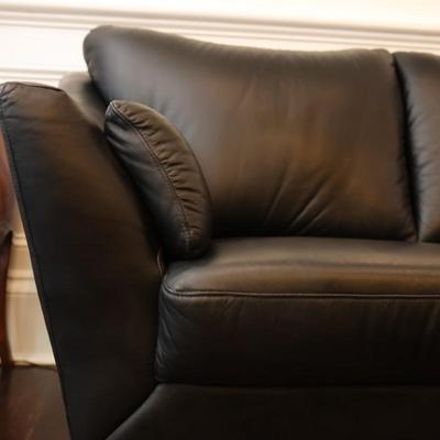 Jennifer Convertibles Black Leather Sofa (1 of 2)