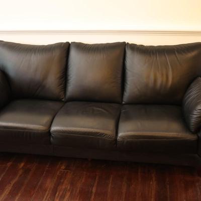 Jennifer Convertibles Black Leather Sofa (1 of 2)