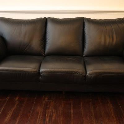 Jennifer Convertibles Black Leather Sofa (1 of 2)