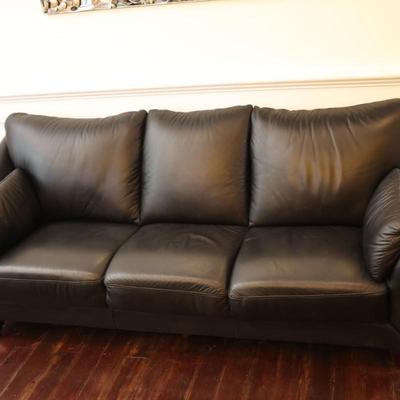 Jennifer Convertibles Black Leather Sofa (1 of 2)