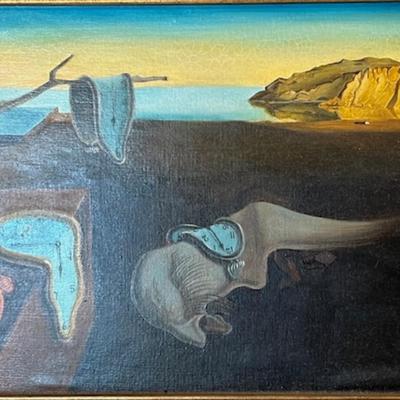 Manner of Dali "Persistence of Memory" Oil on Canvas