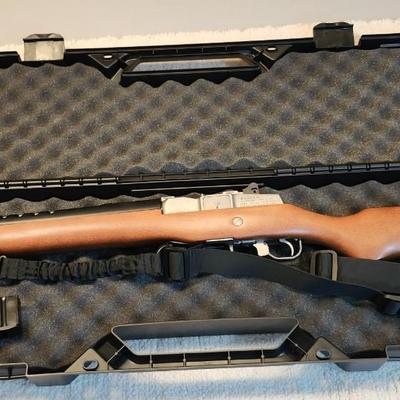 LOCAL PICK UP ONLY Ruger Mini-14 Semi-Auto Rifle with Wood Stock 223 W/ 3 Magazines and Case
