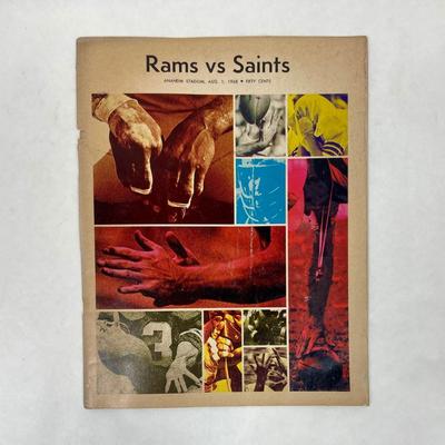 Los Angeles Rams vs New Orleans Saints 1968 NFL Football Program