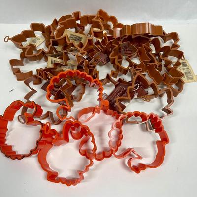Fall Season Plastic Cookie Cutters - leaves & turkeys