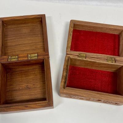 2 Wooden Trinket Boxes