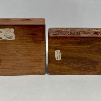 2 Wooden Trinket Boxes