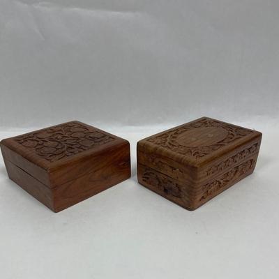 2 Wooden Trinket Boxes