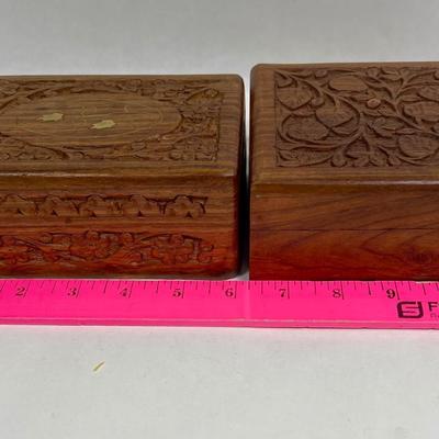 2 Wooden Trinket Boxes