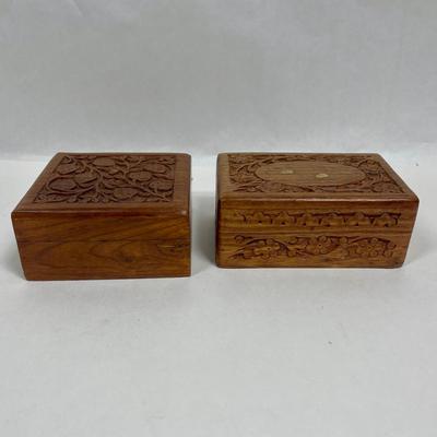 2 Wooden Trinket Boxes