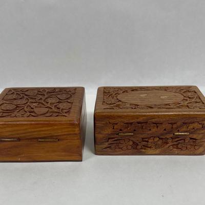 2 Wooden Trinket Boxes