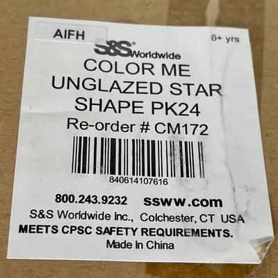 Huge Lot of Ceramic Star Ornaments - Blank bisque ceramic with loop for hanging - lot of four boxes