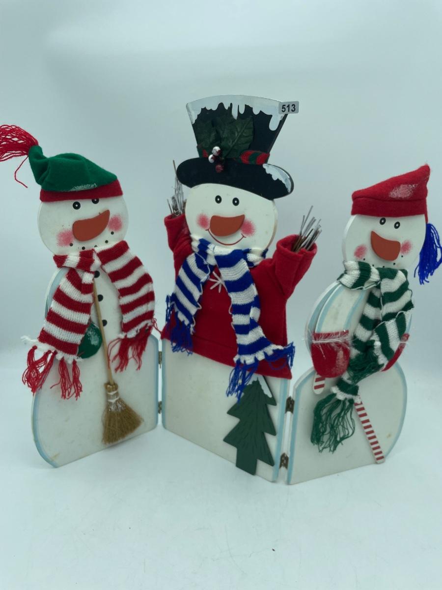 Three Part Snowman Trio of snowmen | EstateSales.org