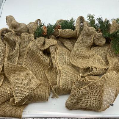 Decorative ribbon and greenery