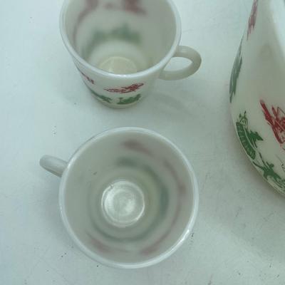Tom & Jerry’s-Hazel atlas punch bowl and 6 cups