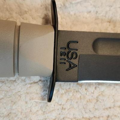 Ka-Bar Fighting Knife 1095 CRO-Van Carbon Steel Tan Handle 12" Fixed Blade 1211