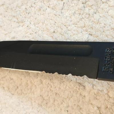 KA-BAR 1211 Full Size Fighting Knife 7" Black Plain Blade, Kraton G Handle, Leather Sheath