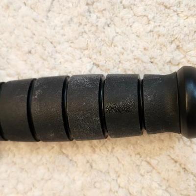 KA-BAR 1211 Full Size Fighting Knife 7" Black Plain Blade, Kraton G Handle, Leather Sheath