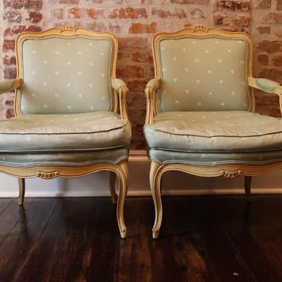 Pair of French Fauteuil Armchairs (See Description)