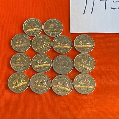Five Cent Canadian Coins