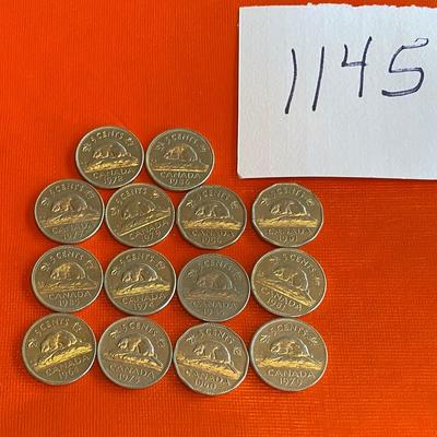 Five Cent Canadian Coins