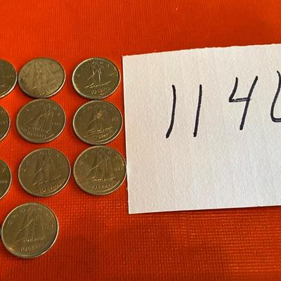 Canadian Ten Cent Coins