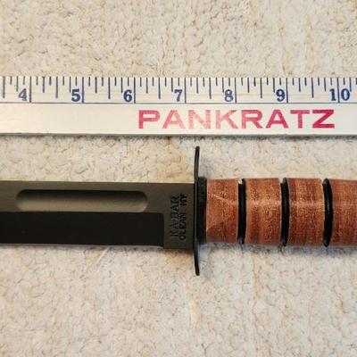 KA-BAR Full-Size U.S.M.C. Straight Edge Knife Brown, Leather Sheath