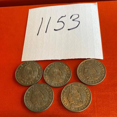 Vintage Mexico 50 Centavo Coins