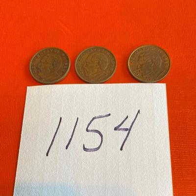 3 Vintage 10 Centavo Coins