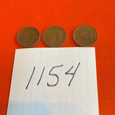 3 Vintage 10 Centavo Coins