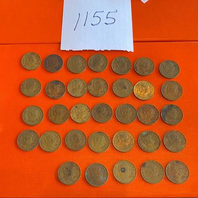 33 Vintage 5 Centavo Coins