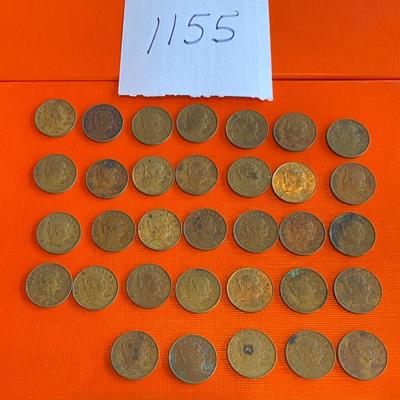 33 Vintage 5 Centavo Coins