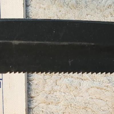Ontario Knife Company 499 Knife 5" Sawback Blade with , Natural Leather Handle and Sheath