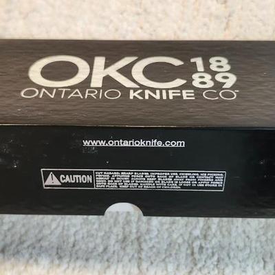 Ontario Knife Company 499 Knife 5" Sawback Blade with , Natural Leather Handle and Sheath