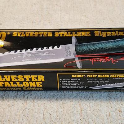 Rambo I Knife With Sylvester Stallone Signature MC-RB1SS. Rambo First Blood knife