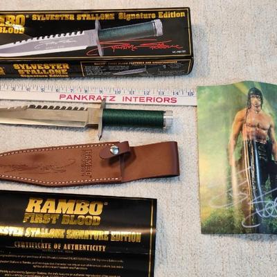 Rambo I Knife With Sylvester Stallone Signature MC-RB1SS. Rambo First Blood knife