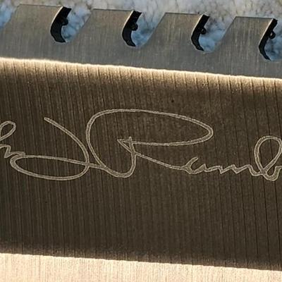 Rambo 2 hand signed version tied with black rope tactical survival knife saber