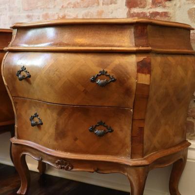 Pair Of Italian Inlay Parquet Commodes (See Description)