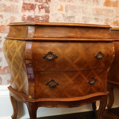 Pair Of Italian Inlay Parquet Commodes (See Description)