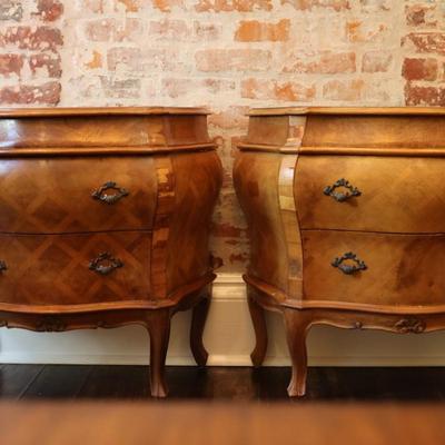 Pair Of Italian Inlay Parquet Commodes (See Description)