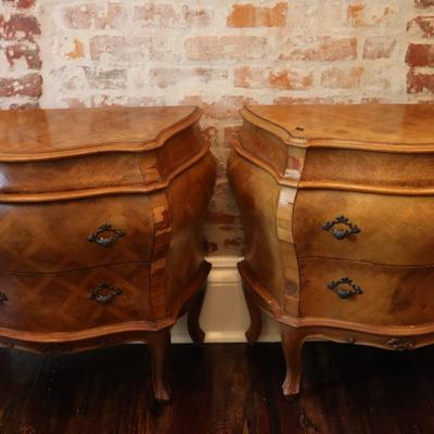 Pair Of Italian Inlay Parquet Commodes (See Description)