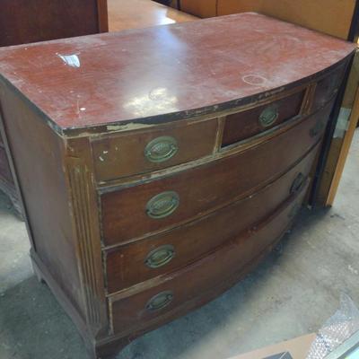 Vintage Mahogany Three over Three Dresser