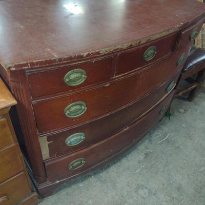 Vintage Mahogany Three over Three Dresser