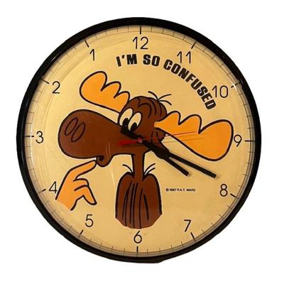 Vintage Bullwinkle Battery Operated Clock