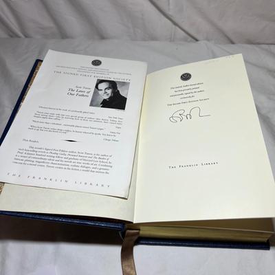 Signed First Edition Scott Turow & Other Leather-Bound Books (P-RG)