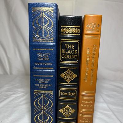 Signed First Edition Scott Turow & Other Leather-Bound Books (P-RG)