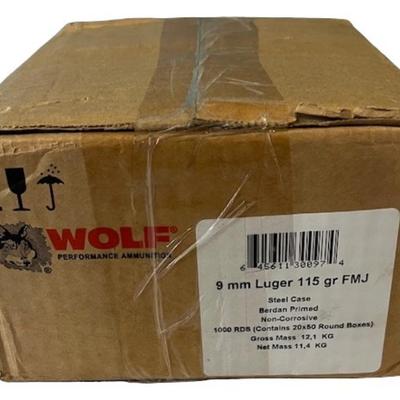 Wolf 9mm Luger Sporting Pistol Cartridges (NO SHIPPING)