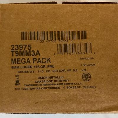 Remington 9mm Mega Pack Ammunition (NO SHIPPING)