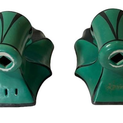 Art Deco Porcelain Wall Sconce Pair