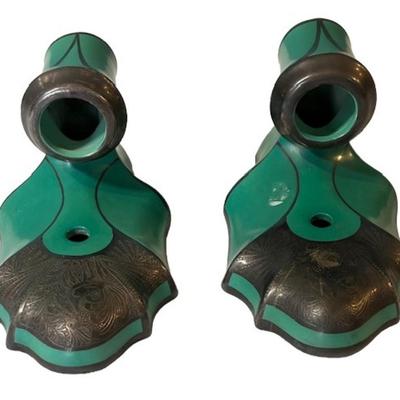 Art Deco Porcelain Wall Sconce Pair