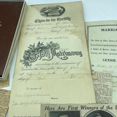 Vintage marriage license